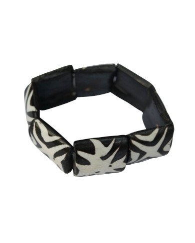 African Handmade Elastic Batik Mudcloth Bone Bracelet Top