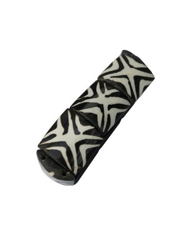 African Handmade Elastic Batik Mudcloth Bone Bracelet