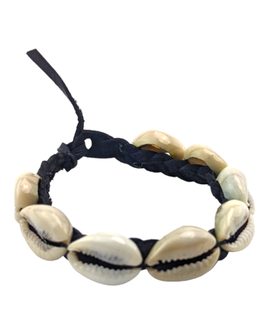Handmade Braided Leather Cowrie Shell Bracelet