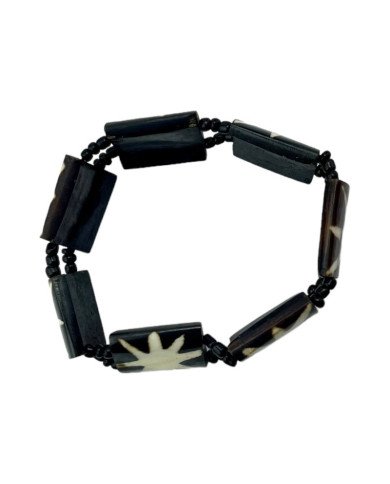 Handmade African Elastic Batik Cow Bone Bracelet Top