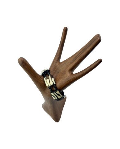 Handmade African Batik Bone Elastic Bracelet
