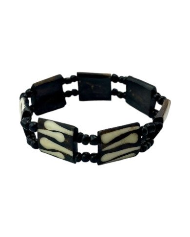 Handmade Batik Bone Elastic African Bracelet