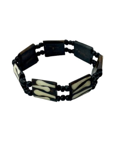 Handmade Batik Bone Elastic African Bracelet Angle