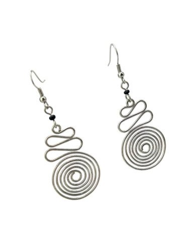 African Handmade Silver Wire Earrings