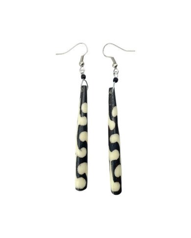 African Handmade Batik Cow Bone Earrings