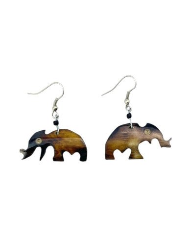 Handmade African Cow Bone Elephant Earrings
