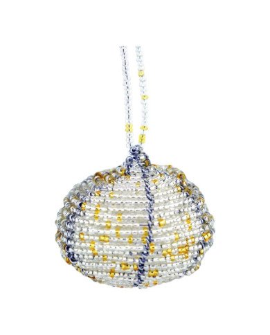 Clear Gold Maasai Bead African Christmas Ball Ornament
