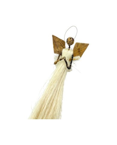 Handmade Christmas Sisal Angel Ornament Prayer Angle