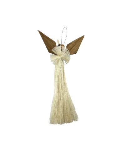 Handmade Christmas Sisal Angel Ornament Prayer Back