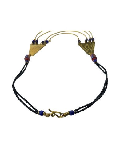 Handmade African Brass Bib Necklace Closure