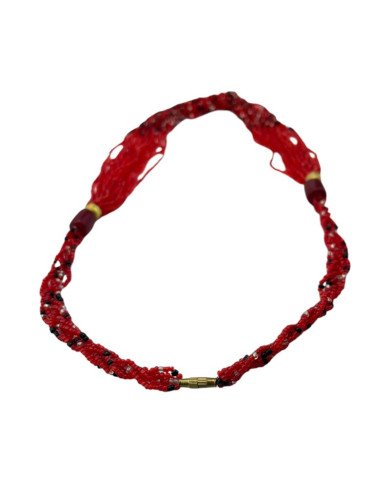 Handmade Red Maasai Bead Red Resin Necklace Closure