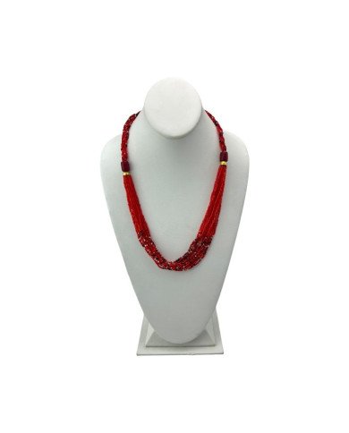 Handmade Red Maasai Bead Red Resin Necklace Display