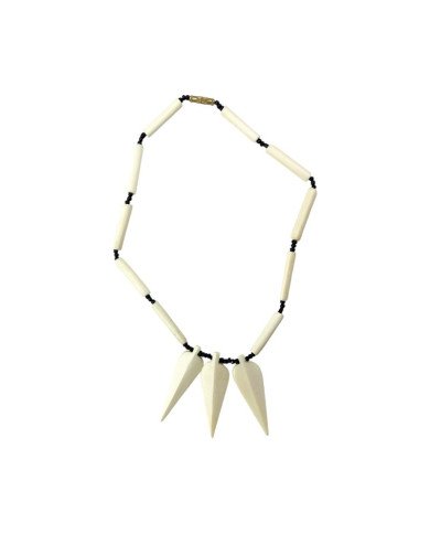 Handmade African White Cow Bone Pendant Necklace