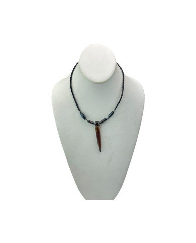 Cow Bone Elephant Tusk Pendant Necklace