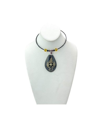 African Handmade Calabash Gourd Pendant Necklace Bust