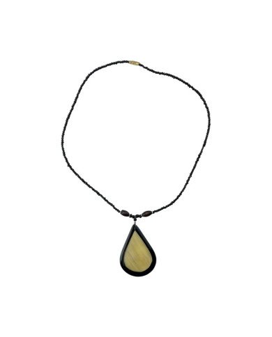 Cow Horn Tear Drop Pendant Necklace