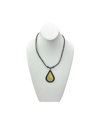 Cow Horn Tear Drop Pendant Necklace