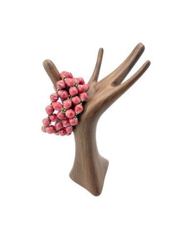 African Handmade Recycled Paper Bead Bracelet Red Display