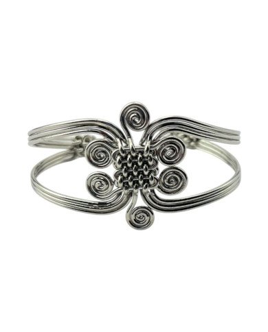 African Handmade Woven Silver Wire Coil Bracelet
