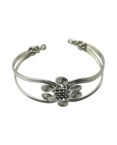 African Handmade Woven Silver Wire Coil Bracelet Top