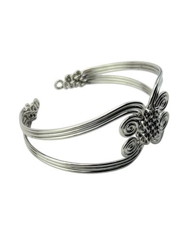 African Handmade Silver Coil Weave Bracelet Bangle Angle