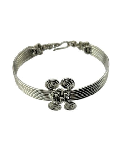 Handmade Silver Wire Weave African Bracelet Close
