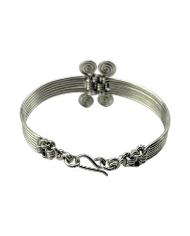 Handmade Silver Wire Weave African Bracelet Closure