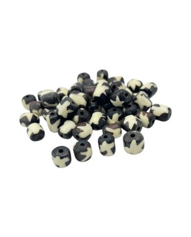 Handmade Star Batik Print African Cow Bone Beads