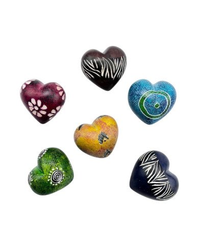 Handmade African Kisii Soapstone Handcarved Hearts Set