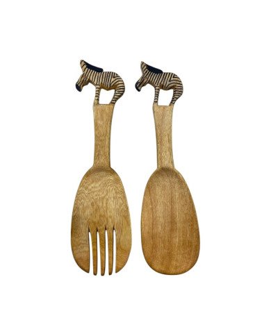 Hand Carved Zebra Wood Spoons