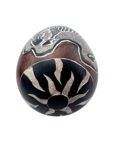 Zebra Handmade African Kisii Soapstone Egg