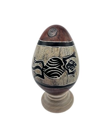 Handmade African Lizard Kisii Soapstone Easter Egg