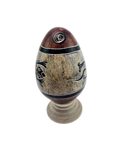 Handmade African Kisii Soapstone Easter Egg Lizard