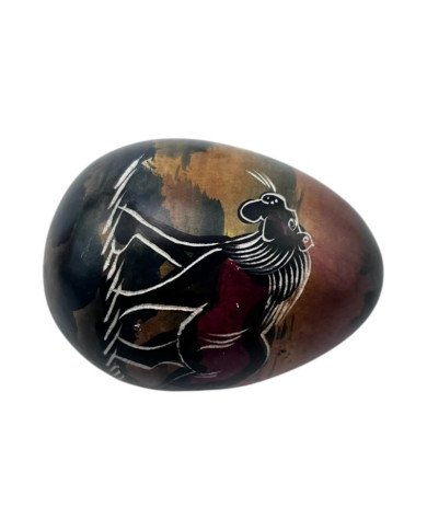 African Lion Kisii Soapstone Easter Egg