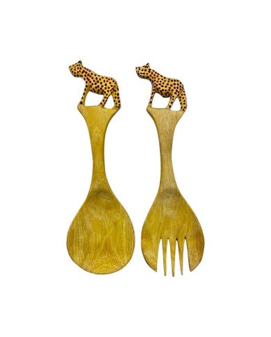 Leopard Carved Wood Spoons