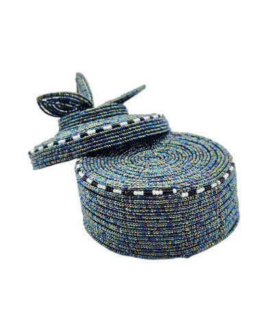 Maasai Bead Wire Jewelry Box Black White Iridescent  Upside Down