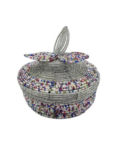 Maasai Bead Wire Jewelry Box Clear Multi