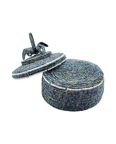 Maasai Bead Wire Jewelry Box Iridescent Upside Down