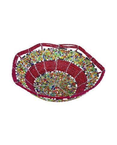 Mzuri Mini Maasai Bead Bowl Red Multi Angle
