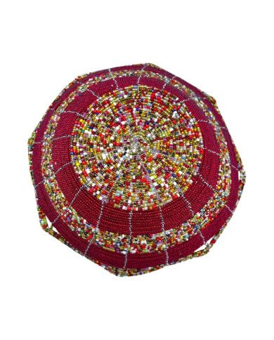Large Maasai Bead Bowl Multi Red Bottom