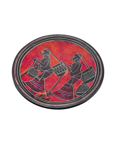 Handmade African Village Women Red Kisii Soapstone Dish Angle