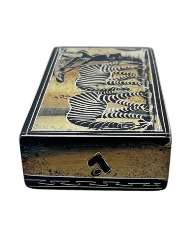 African Zebra Kisii Soapstone Box