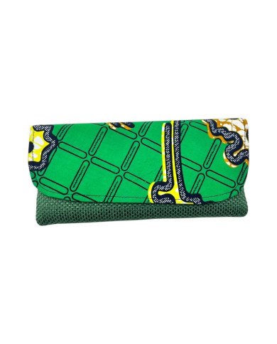 African Handmade Clutch Purse Green