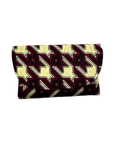 Small African Handmade Kitenge Clutch Purse Houndstooth