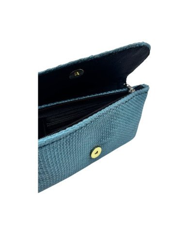 African Handmade Maasai Bead Jute Purse Turqouise Asymmetric Open