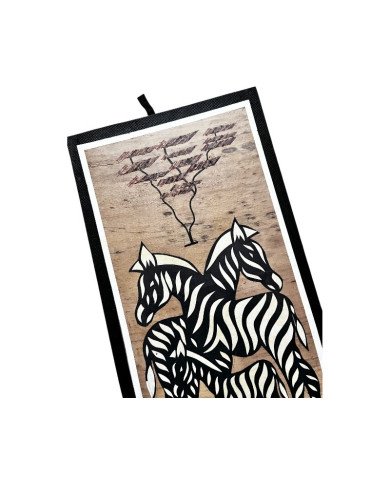Zebras Banana Fiber Art Angle