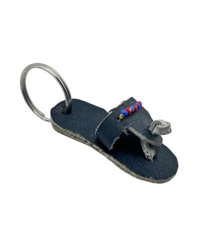 Leather Maasai Sandal Keychain Angle