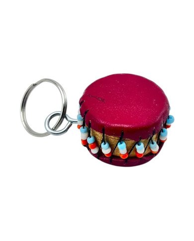 Leather African Drum Keychain