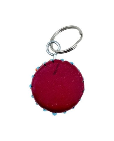 Leather African Drum Keychain Top