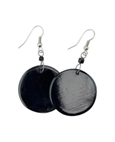 Circle Earrings Cow Horn